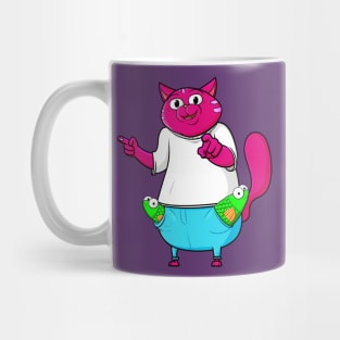 the cat is a glutton Mug